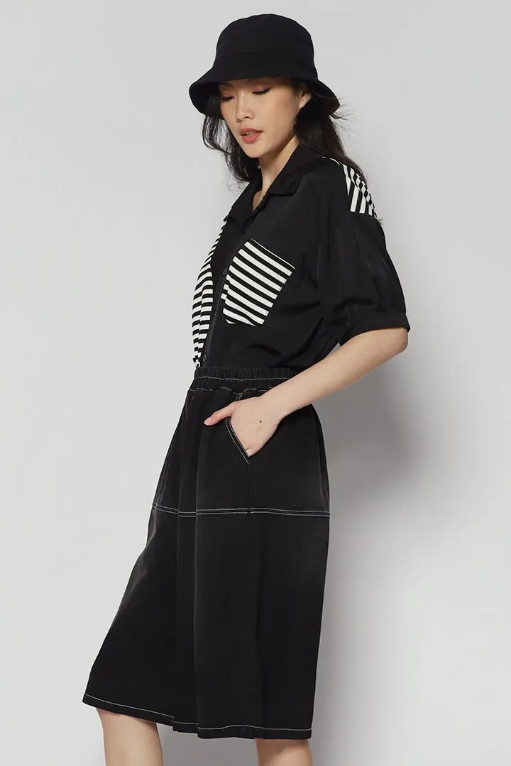 Rex Denim Culottes in Black