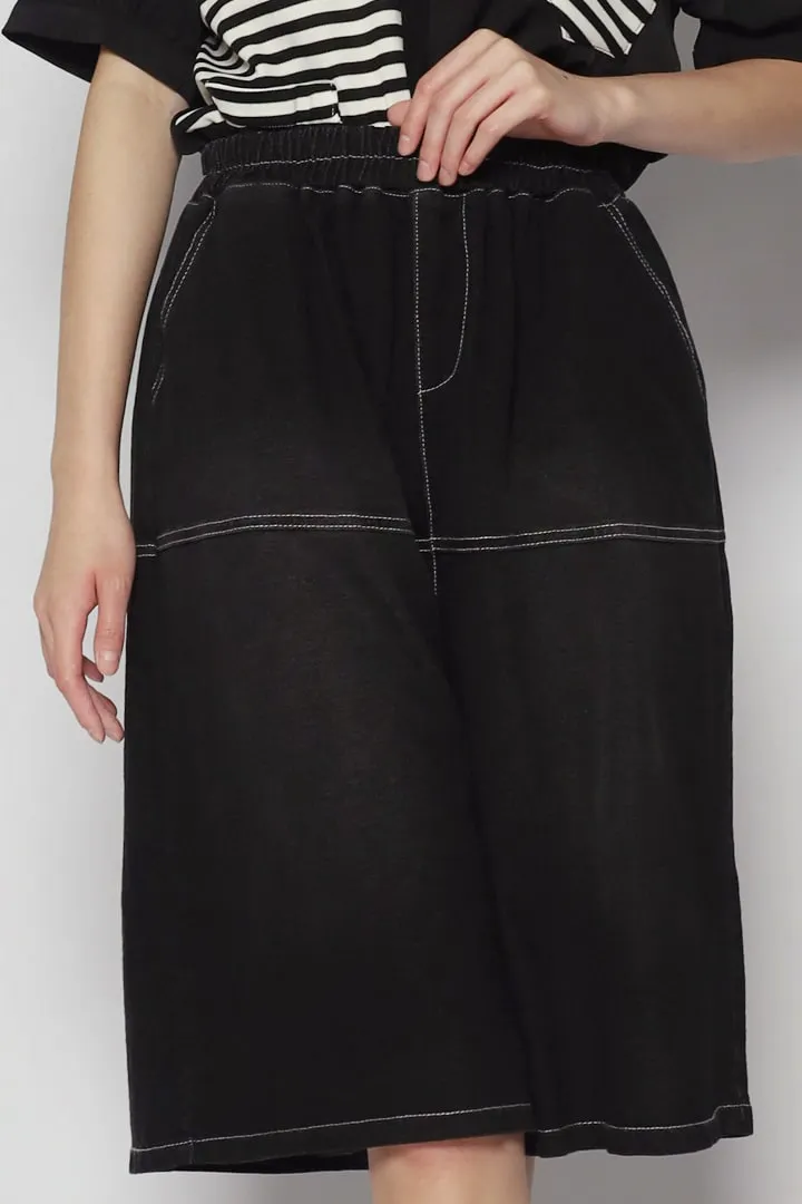 Rex Denim Culottes in Black