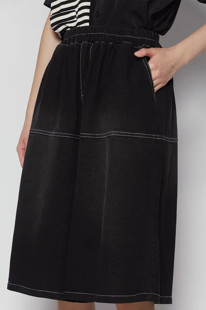 Rex Denim Culottes in Black