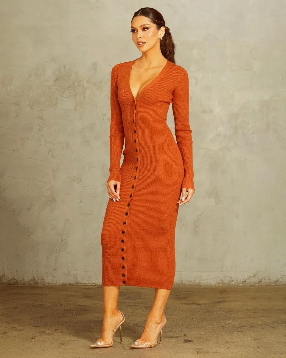 Ribbed Midi Dress