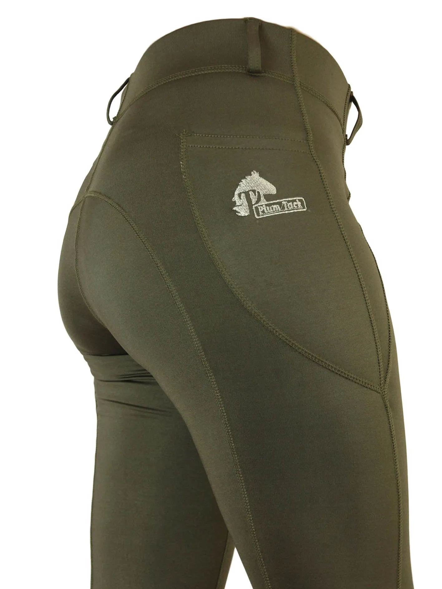 Riding Tights in Olive - With or Without Silicone Seat