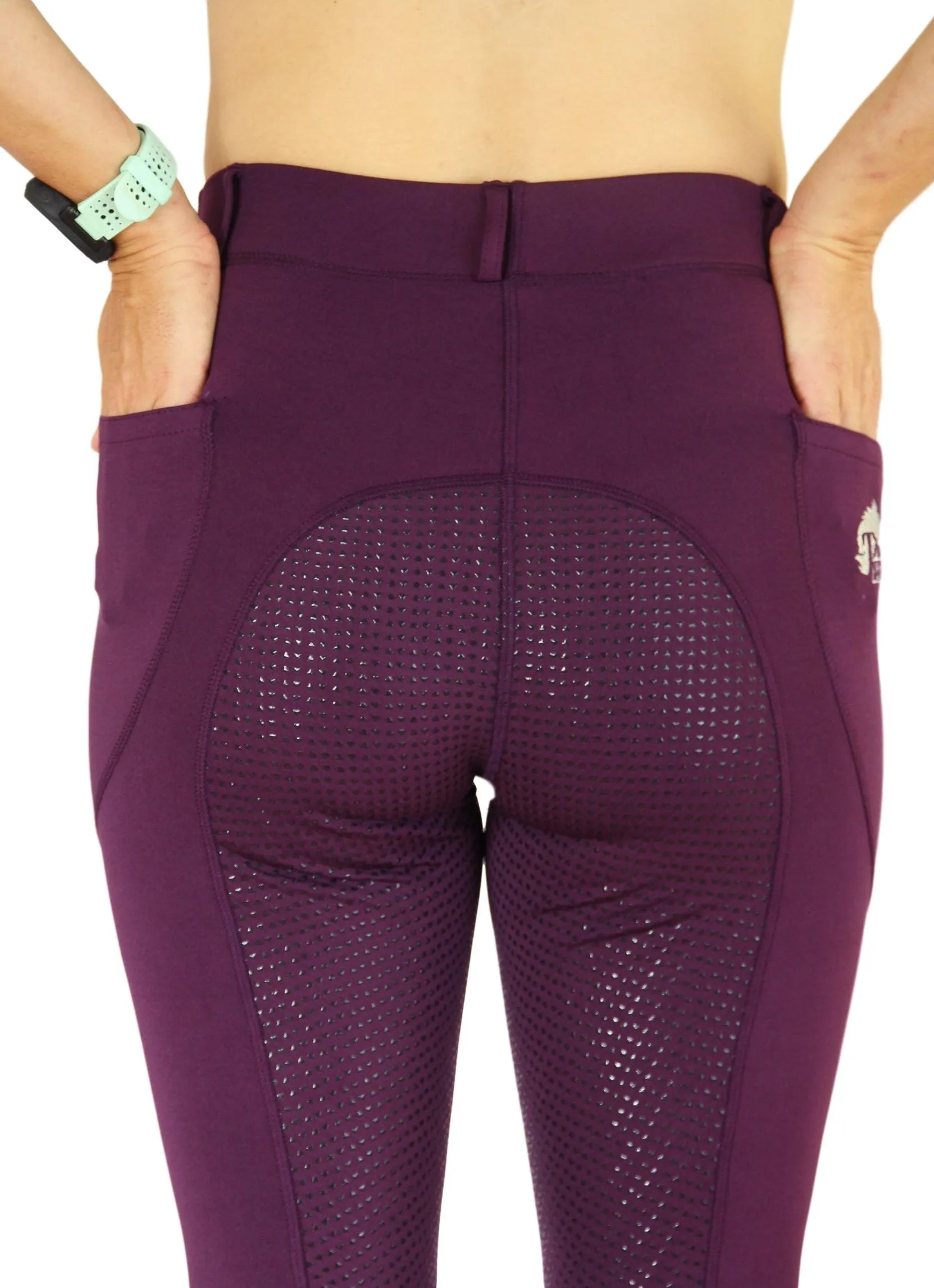 Riding Tights in Wine - With or Without Silicone Seat