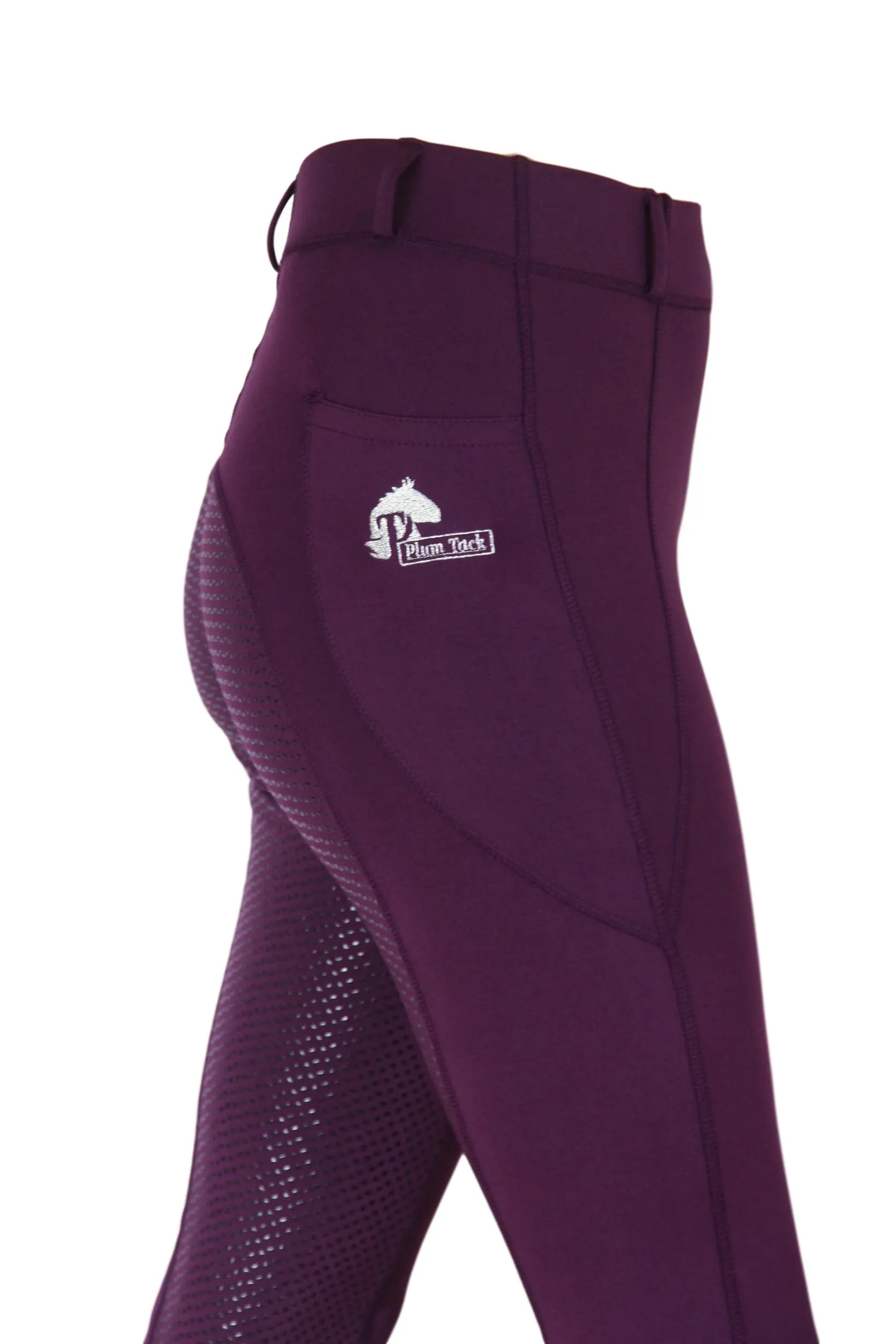 Riding Tights in Wine - With or Without Silicone Seat