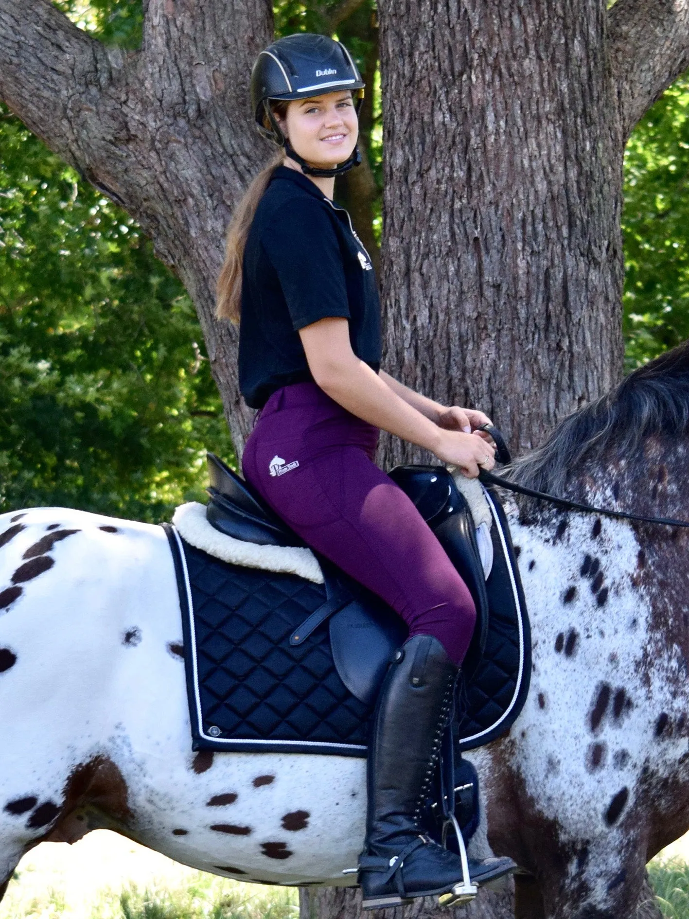 Riding Tights in Wine - With or Without Silicone Seat