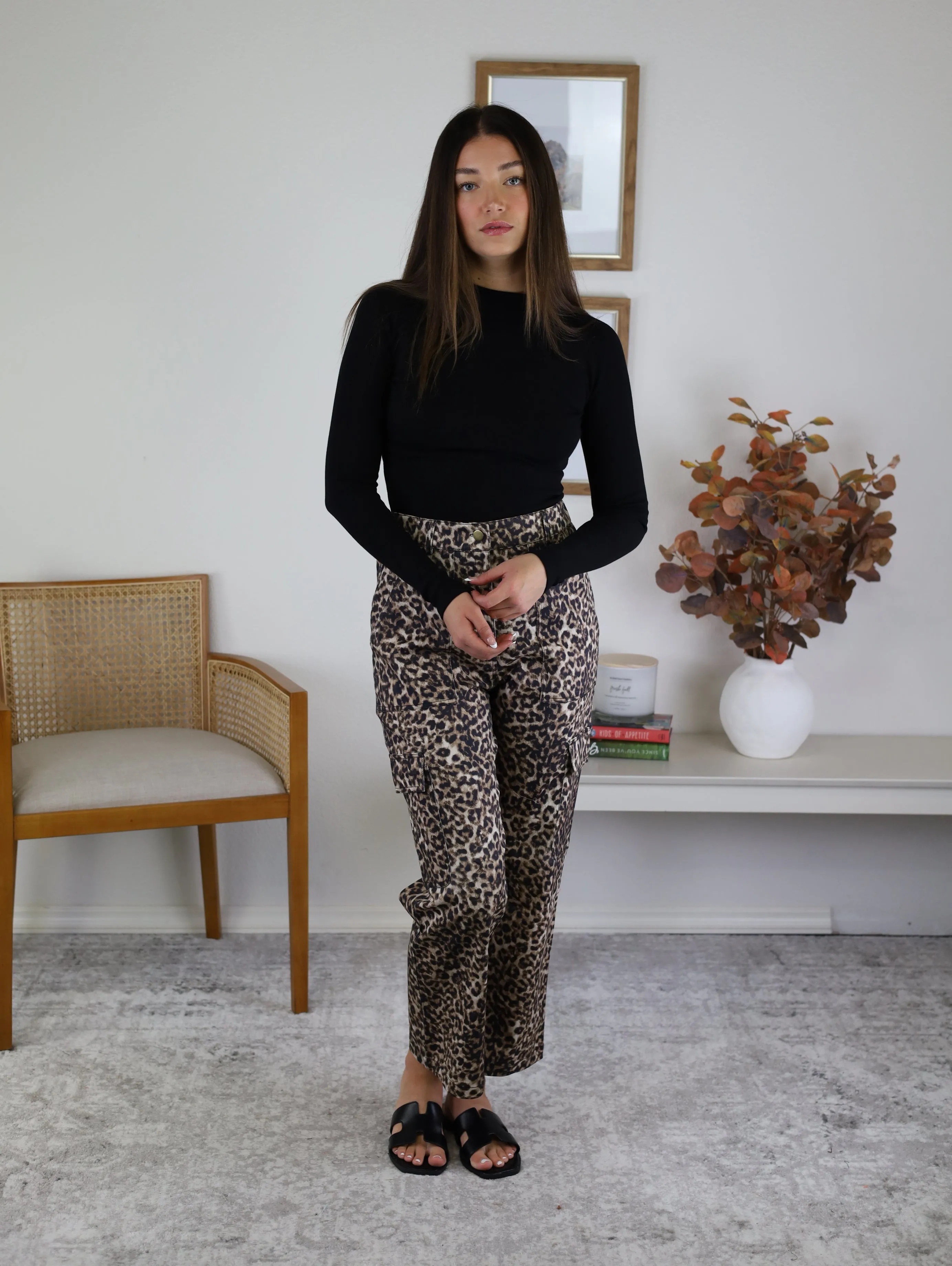 Savanna Cropped Leopard Cargo Pant