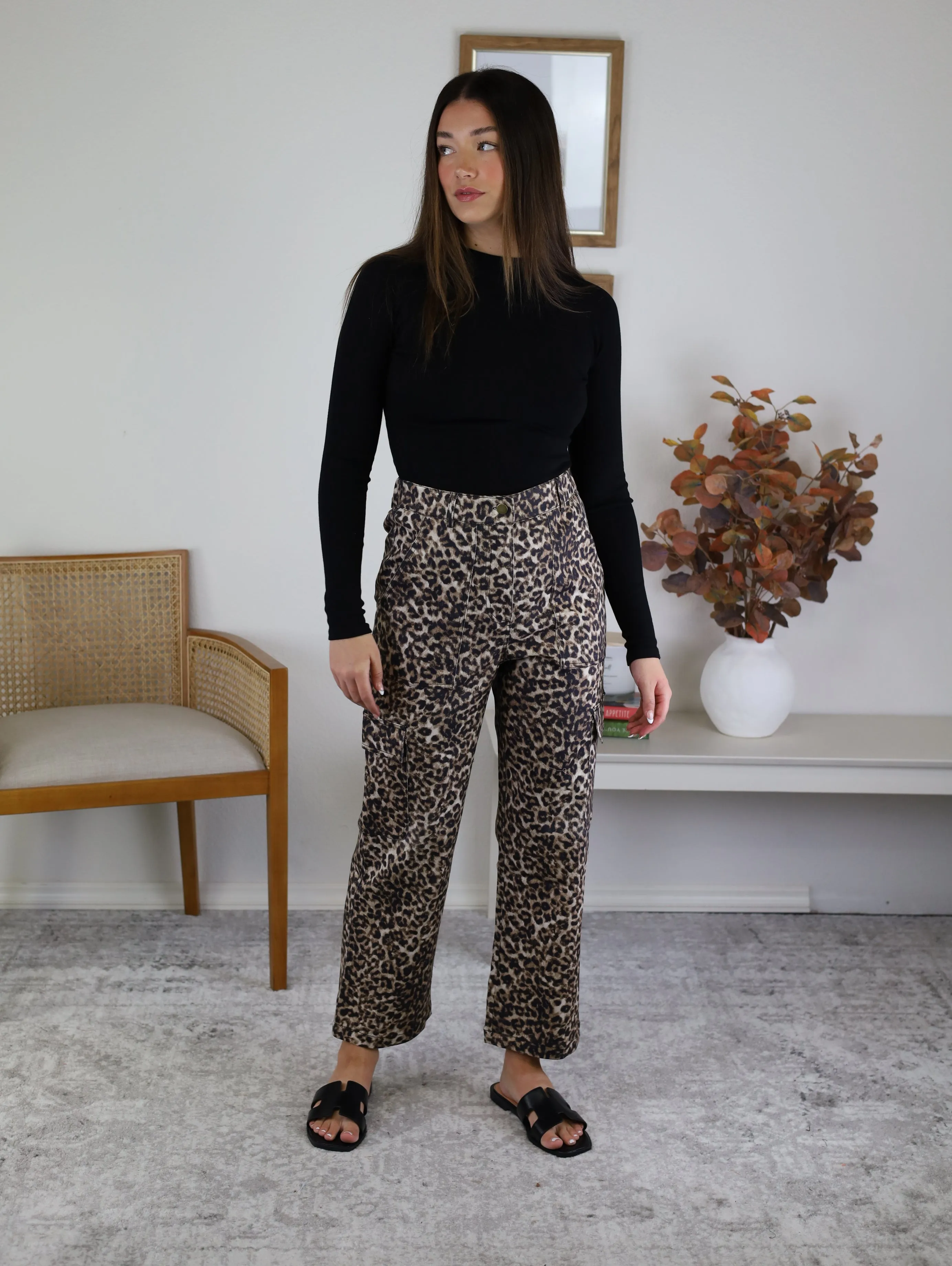 Savanna Cropped Leopard Cargo Pant