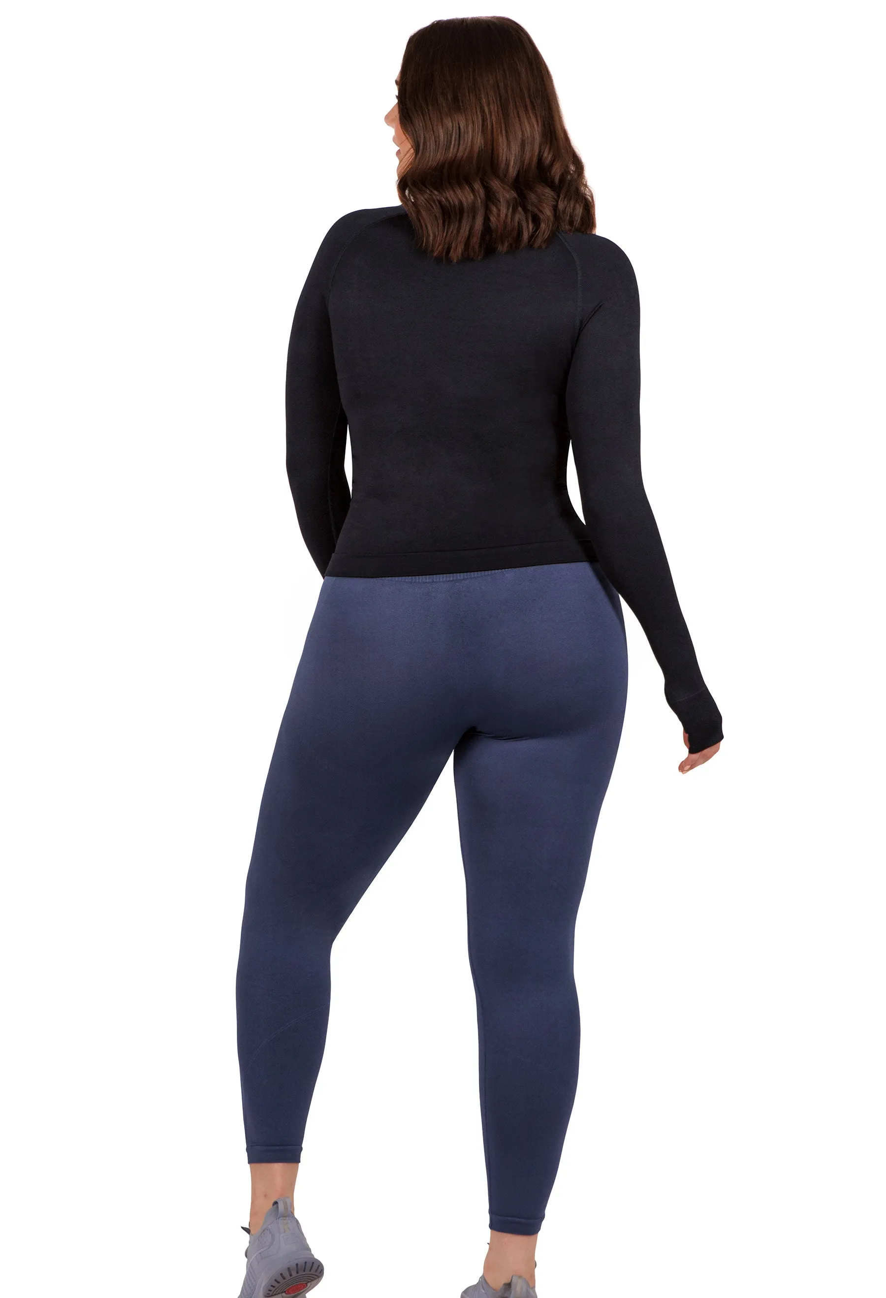 Seamless Square Neck Long Sleeve Thermal Top - 2 Pack