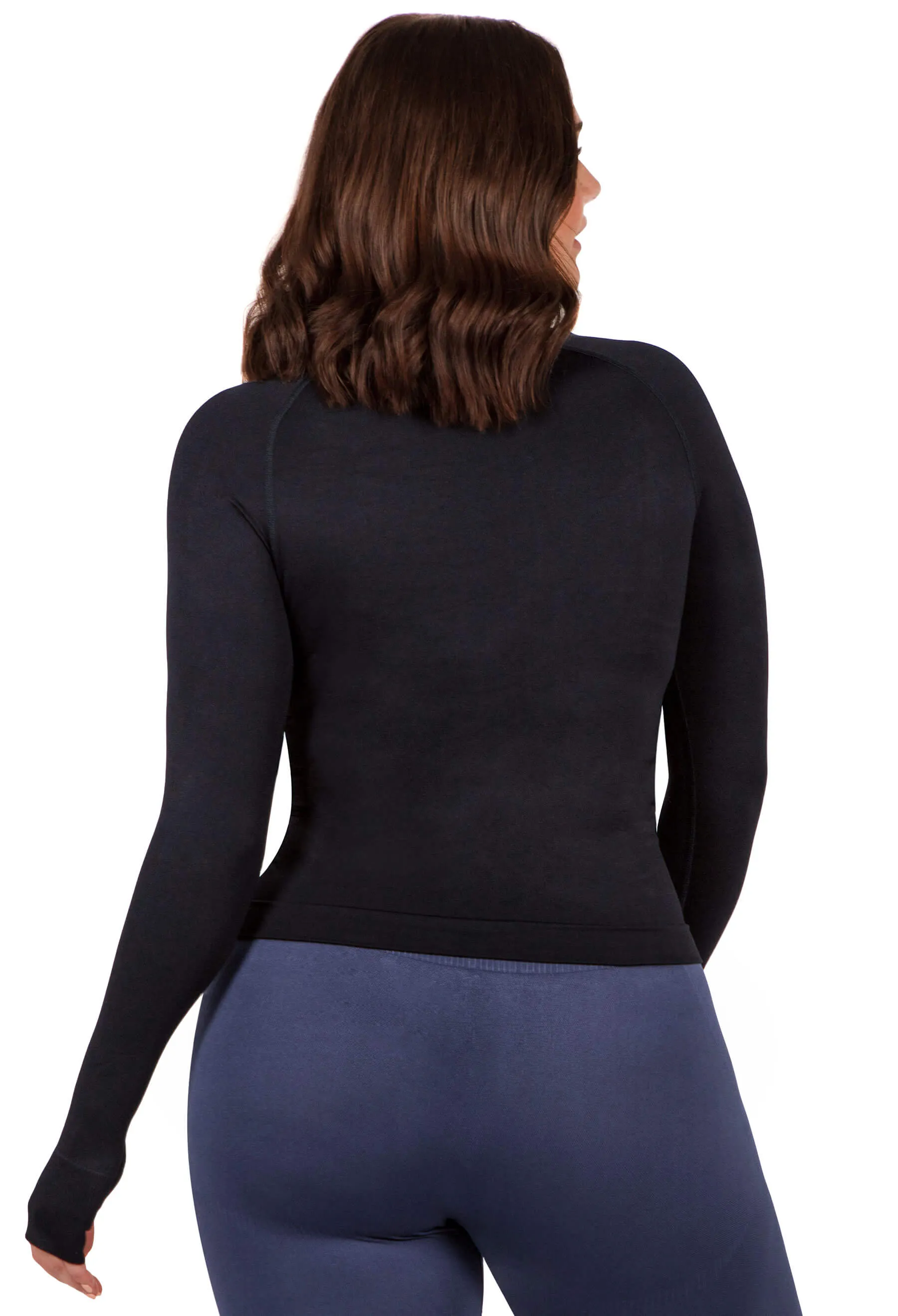 Seamless Square Neck Long Sleeve Thermal Top