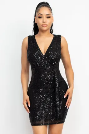 Sequin Mesh Bodycon Dress