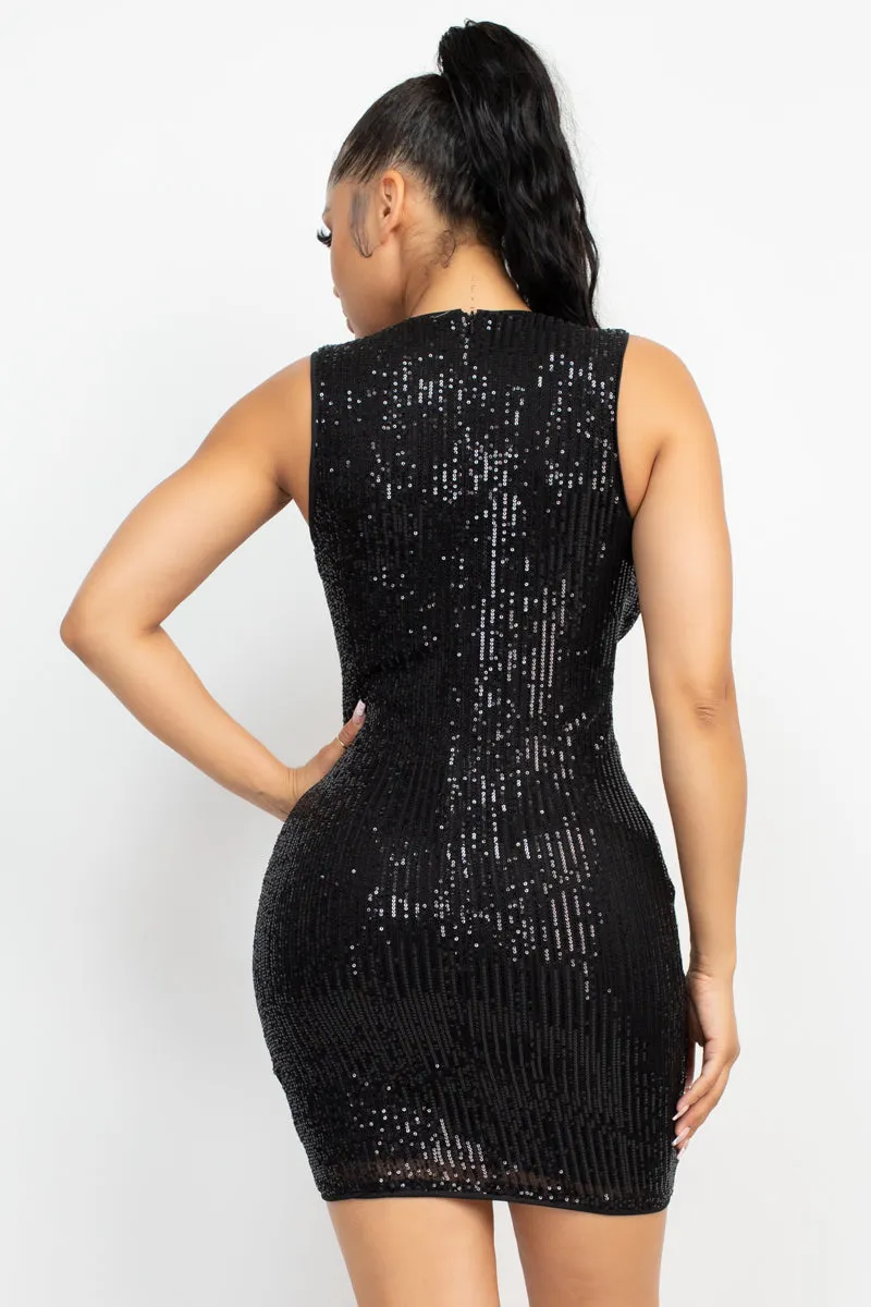 Sequin Mesh Bodycon Dress