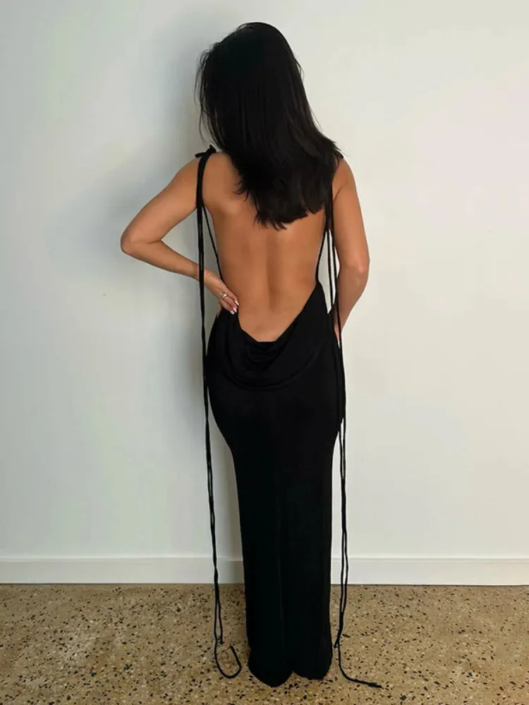 Sexy Backless Bandage Bodycon Dress Women Summer Spaghetti Strap Club Party Maxi Long Dresses New In Outfits