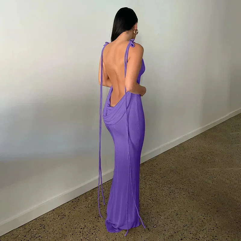 Sexy Backless Bandage Bodycon Dress Women Summer Spaghetti Strap Club Party Maxi Long Dresses New In Outfits