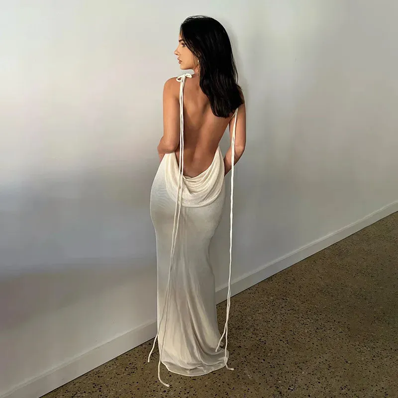 Sexy Backless Bandage Bodycon Dress Women Summer Spaghetti Strap Club Party Maxi Long Dresses New In Outfits