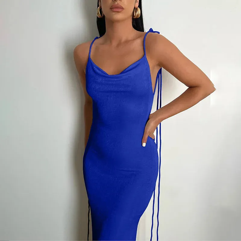 Sexy Backless Bandage Bodycon Dress Women Summer Spaghetti Strap Club Party Maxi Long Dresses New In Outfits