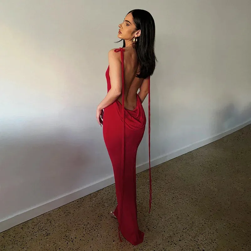 Sexy Backless Bandage Bodycon Dress Women Summer Spaghetti Strap Club Party Maxi Long Dresses New In Outfits