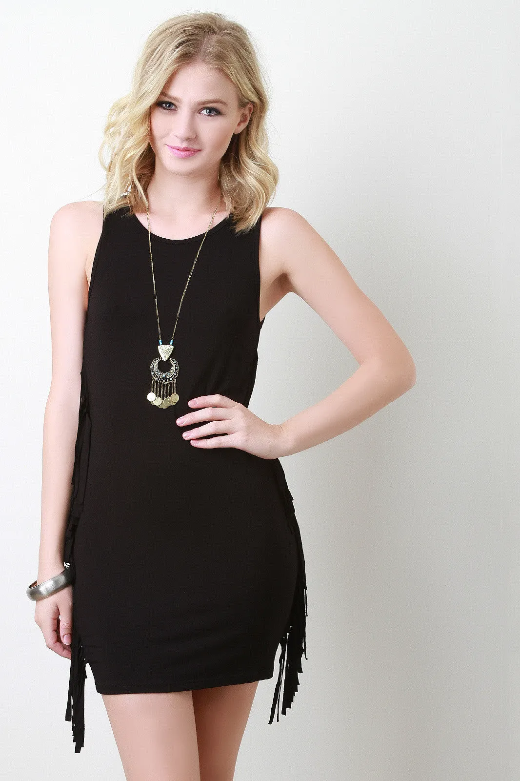 Side Fringe Bodycon Dress