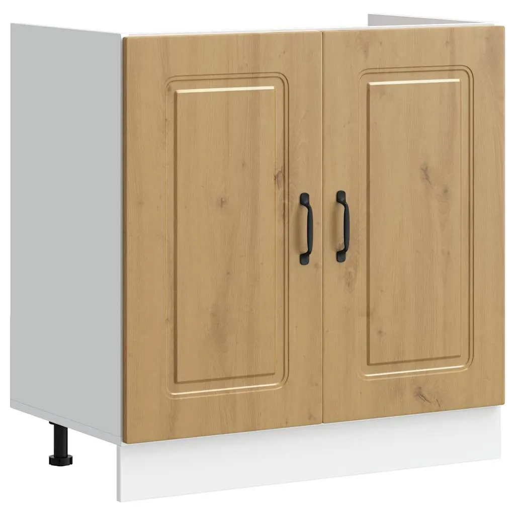 Sink Base Cabinet Kalmar Artisan Oak 80x46x81.5 cm Engineered Wood