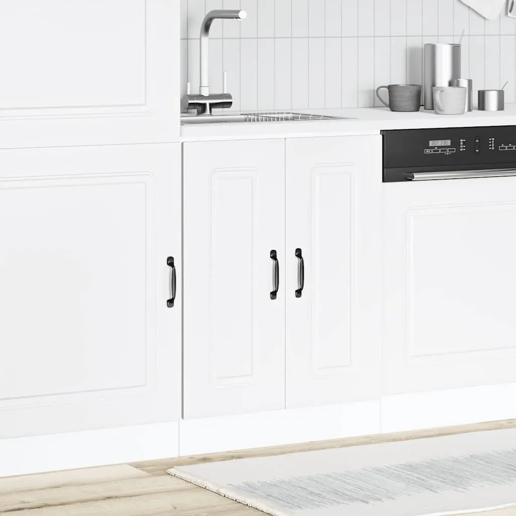 Sink Base Cabinet Kalmar White 60x46x81.5 cm Engineered Wood