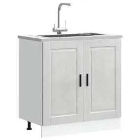 Sink Base Cabinet "Porto" Concrete Grey 80x46x81.5 cm Engineered Wood