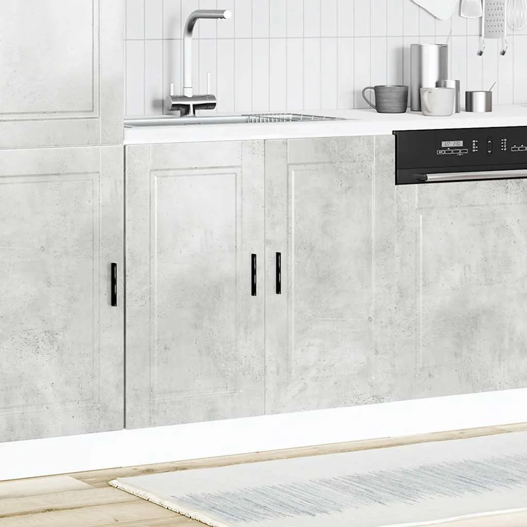 Sink Base Cabinet "Porto" Concrete Grey 80x46x81.5 cm Engineered Wood