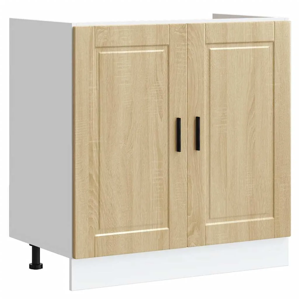 Sink Base Cabinet "Porto" Sonoma Oak 80x46x81.5 cm Engineered Wood