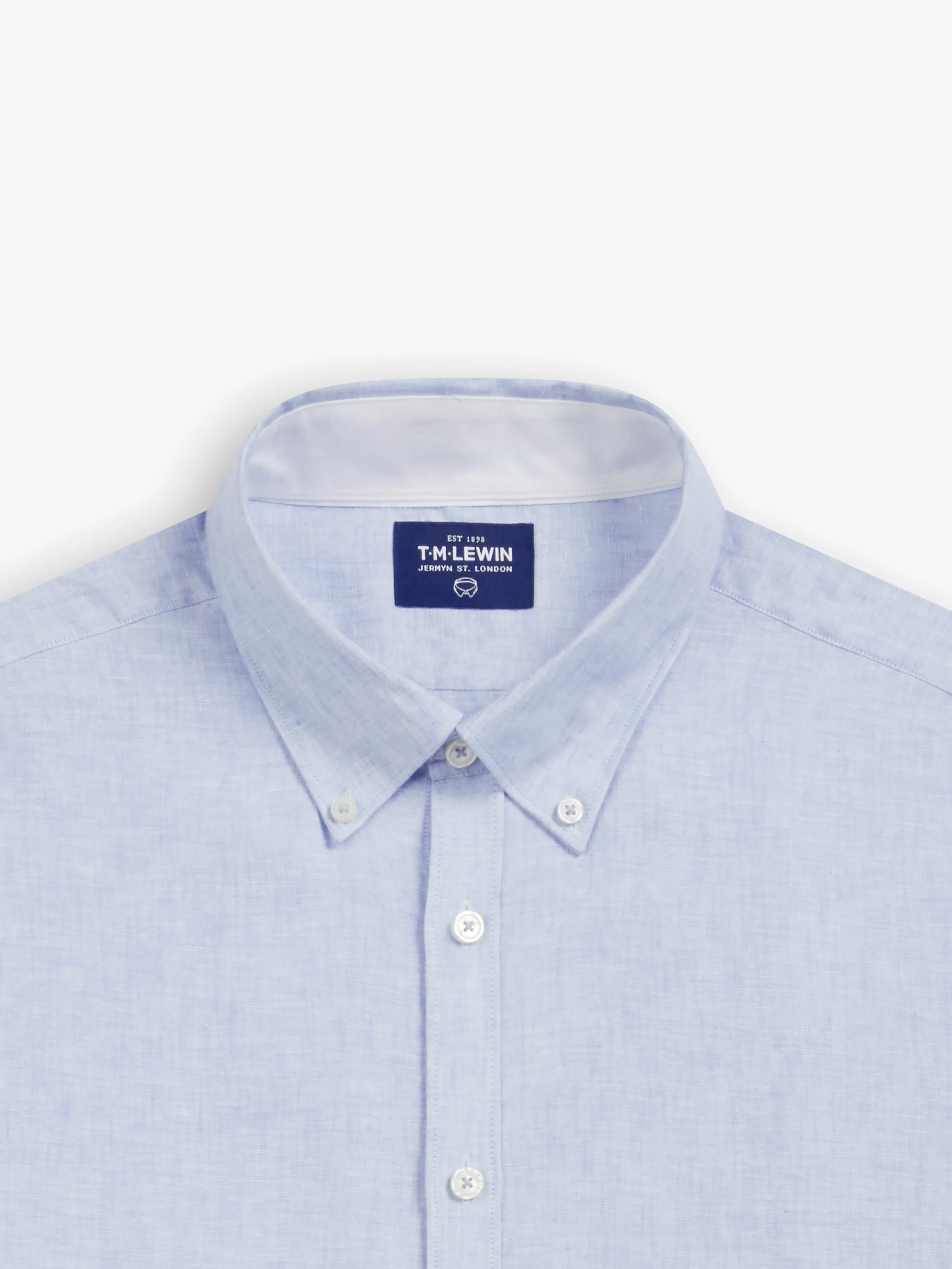 Slim Fit Blue Linen Modal Shirt