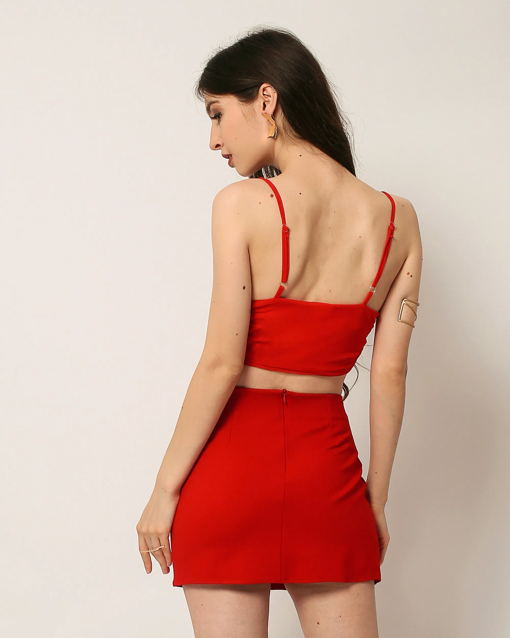 Sorana Mini Bodycon Skirt in Red