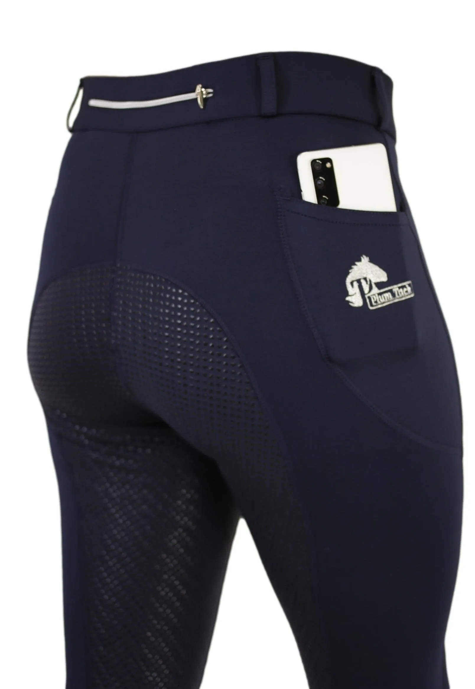 Spring Riding Tights in Navy with silicone grip seat