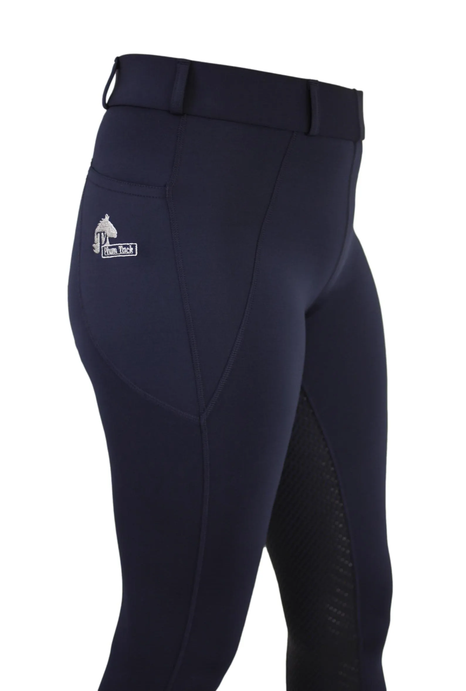 Spring Riding Tights in Navy with silicone grip seat