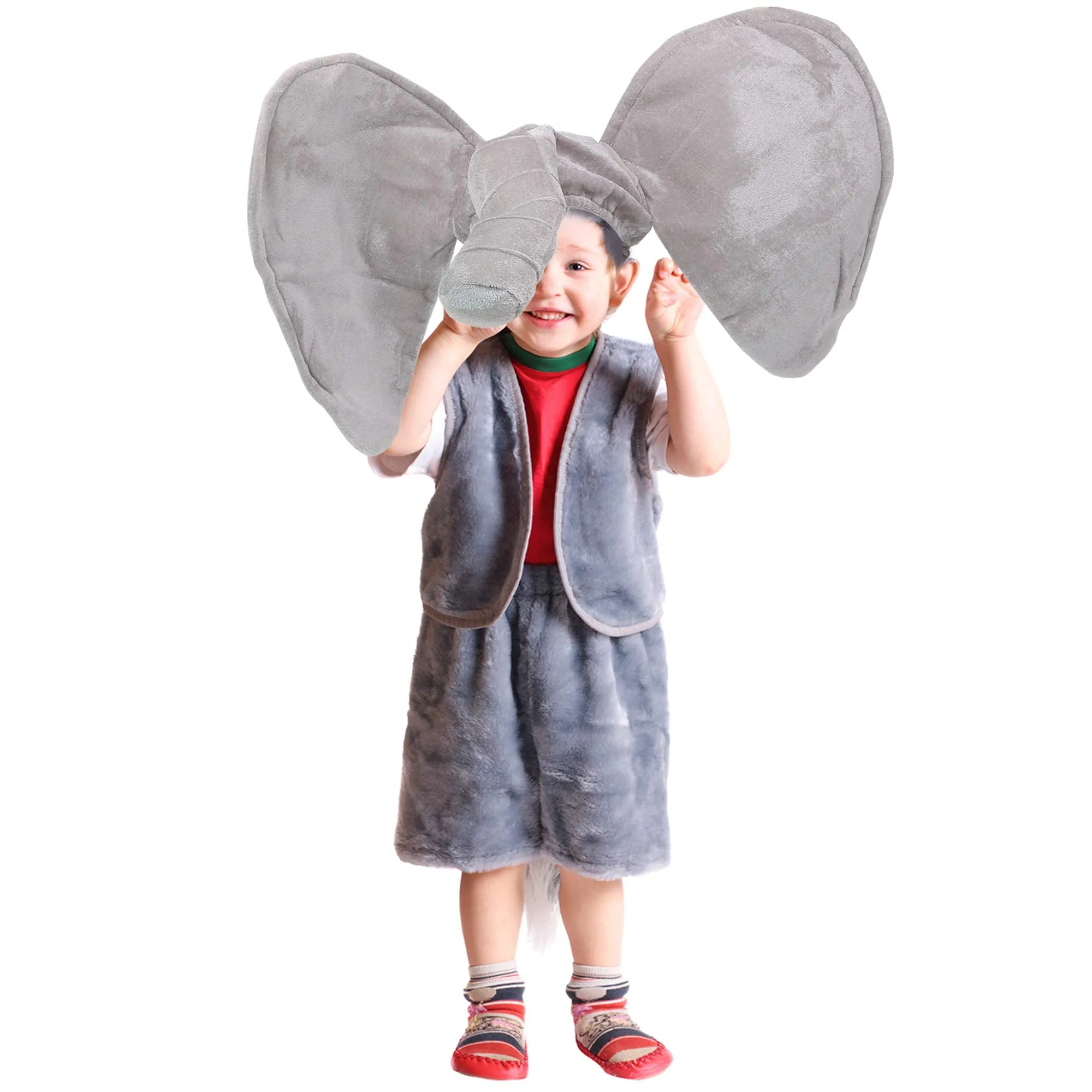 Stuffed Elephant Costume Hat - Plush Animal Funny Costume Accessories Hat - 1 Piece Grey