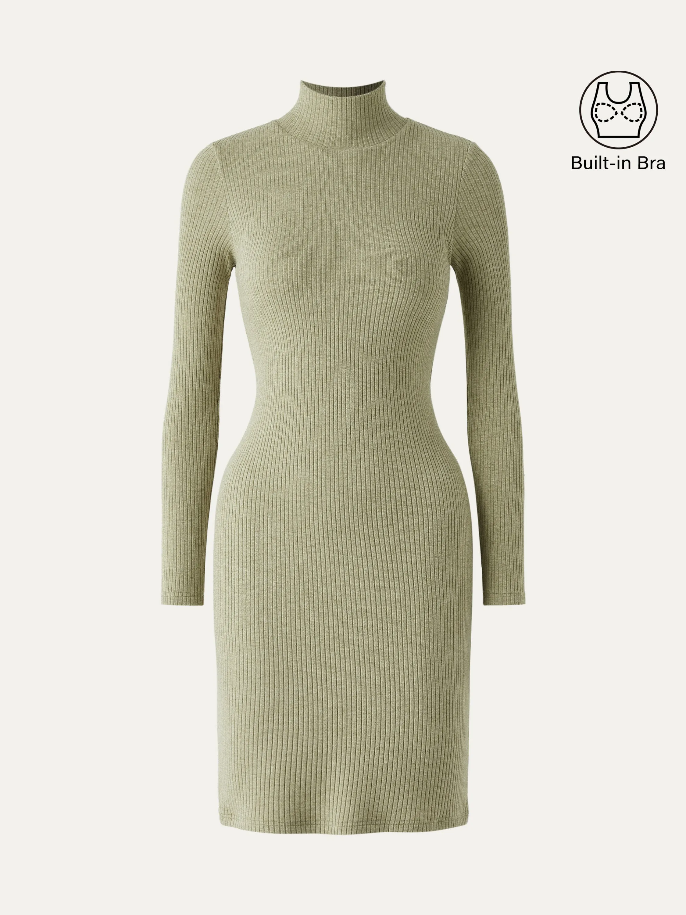 Thermal Rib Mockneck Bodycon Brami Mini Dress