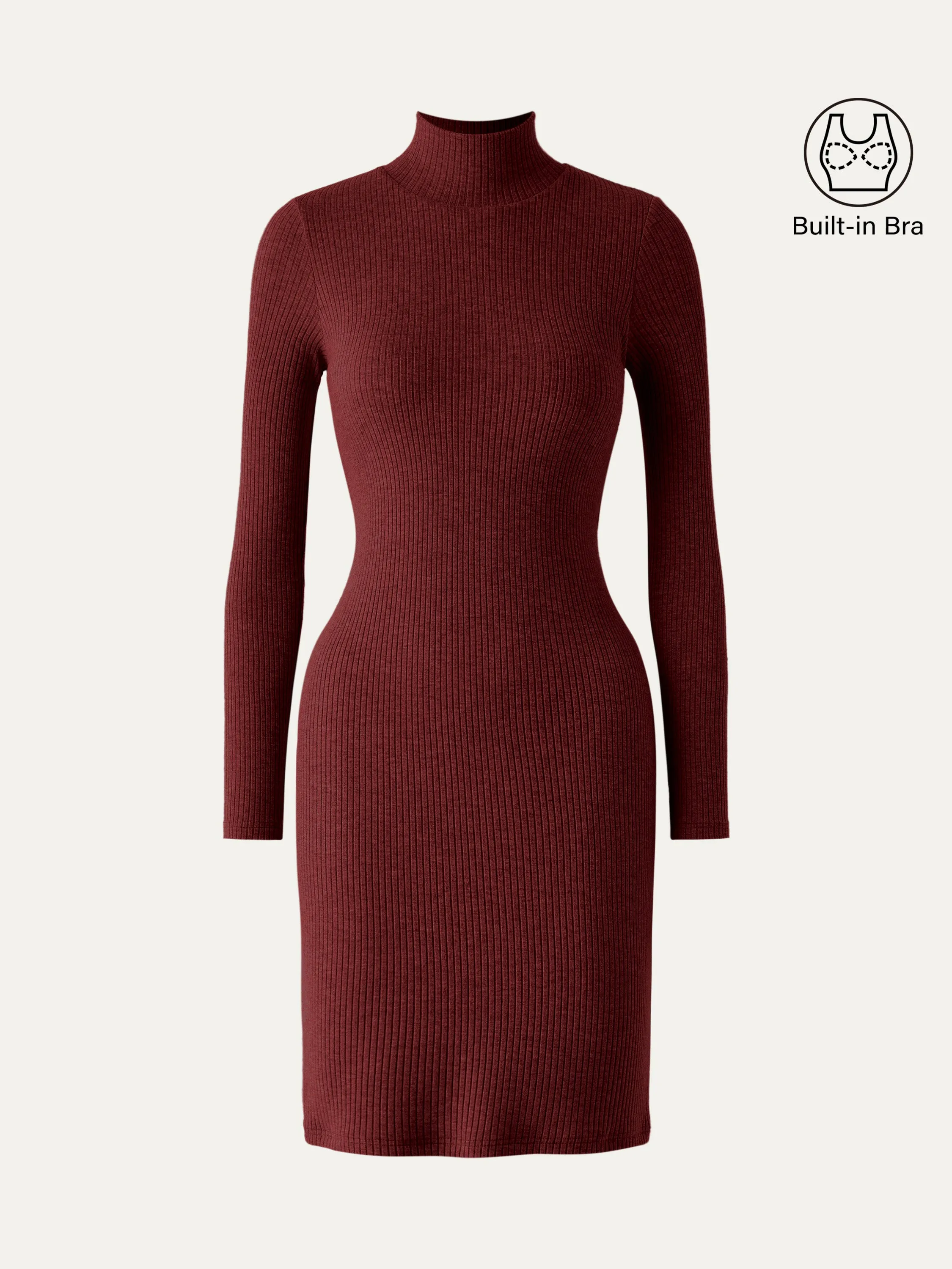 Thermal Rib Mockneck Bodycon Brami Mini Dress