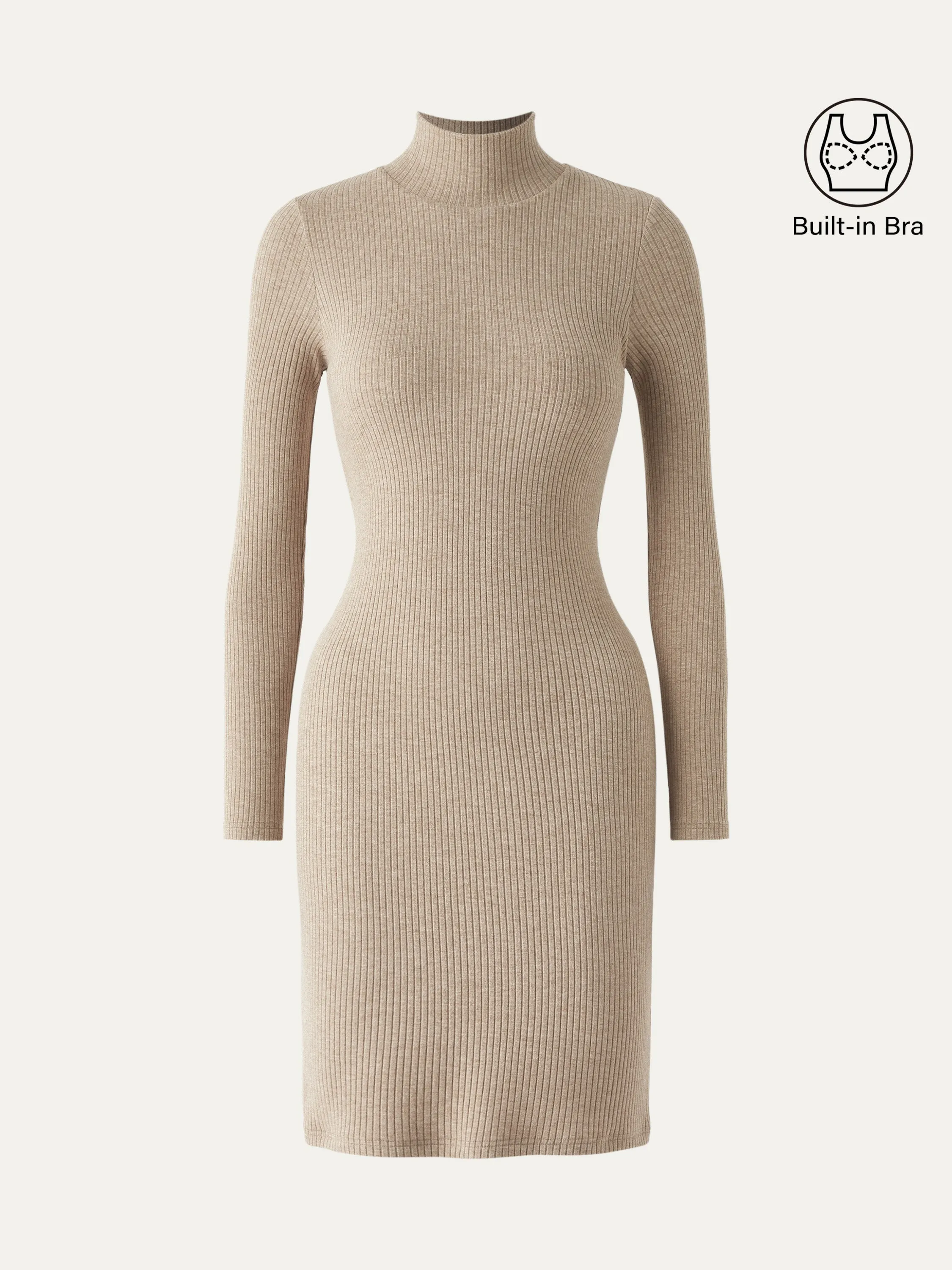 Thermal Rib Mockneck Bodycon Brami Mini Dress