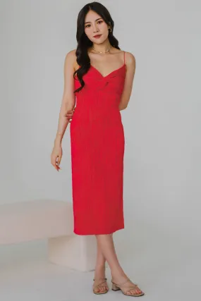 To The Nines Midi Dress (Crimson)