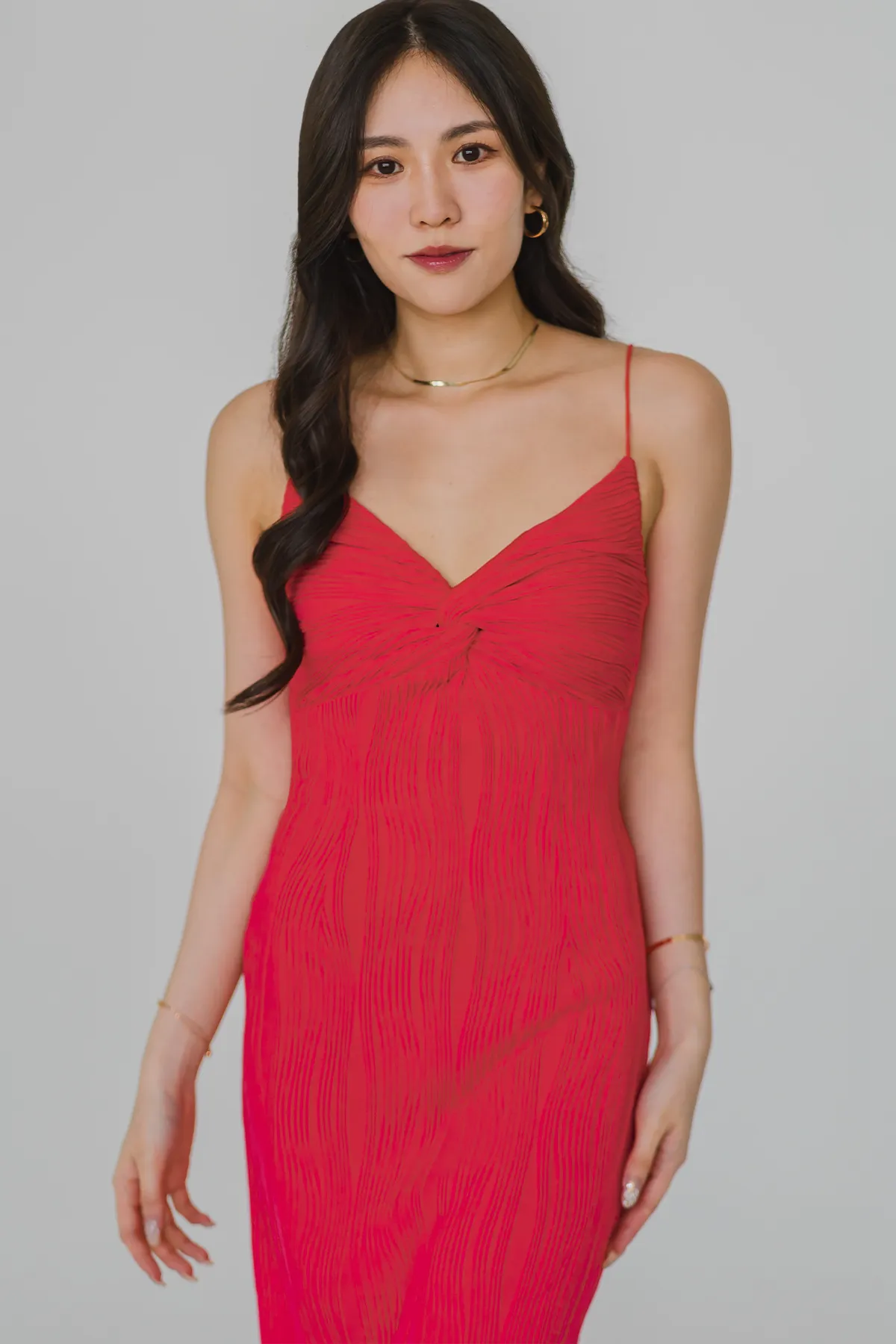 To The Nines Midi Dress (Crimson)