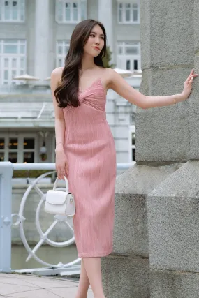 To The Nines Midi Dress (Pink)