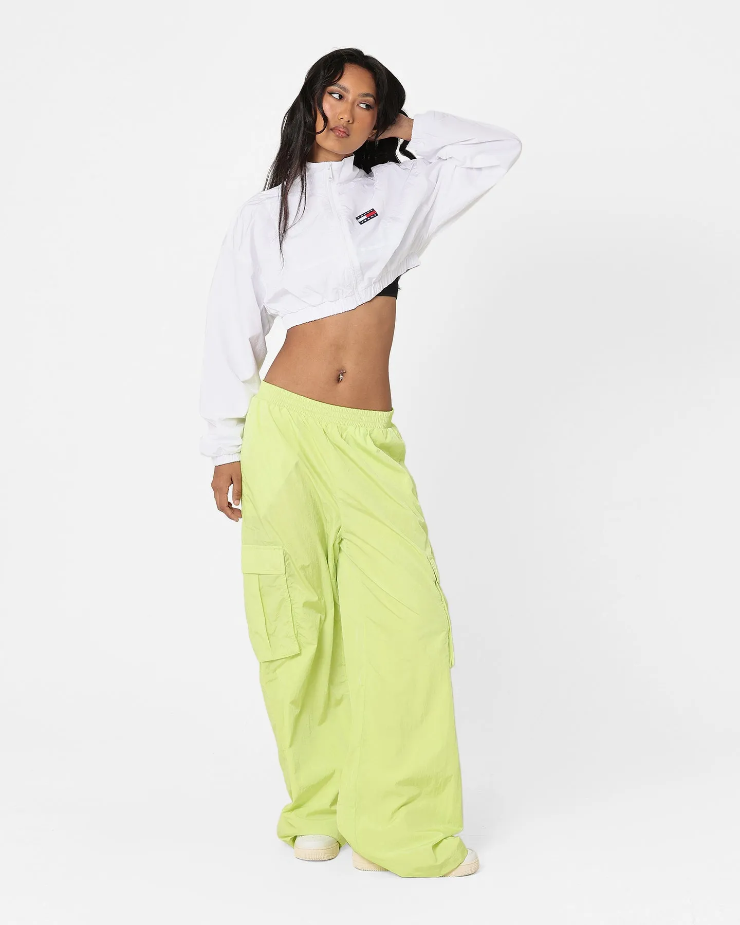 Tommy Jeans Women's Claire High Rise Wide Track Pants Light Citrus