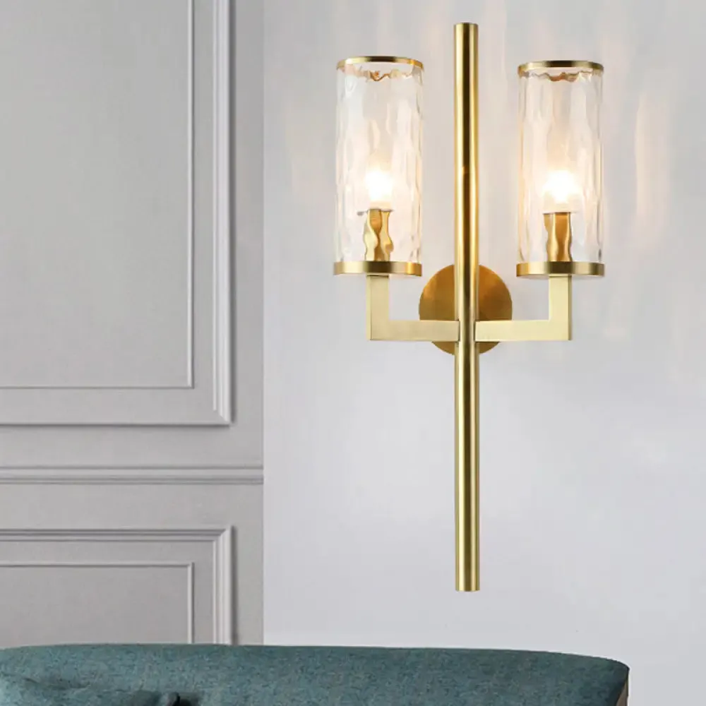 Traditional Dimpled Blown Glass Gold Sconce - Wall Mounted Lighting (1/2 Heads)