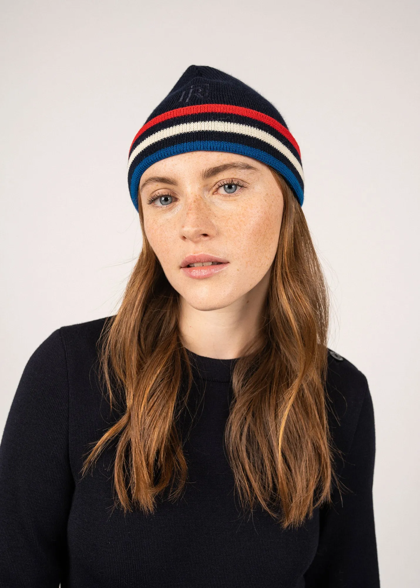 Tricolor wool hat - SAINT JAMES x Elysée (MARINE)