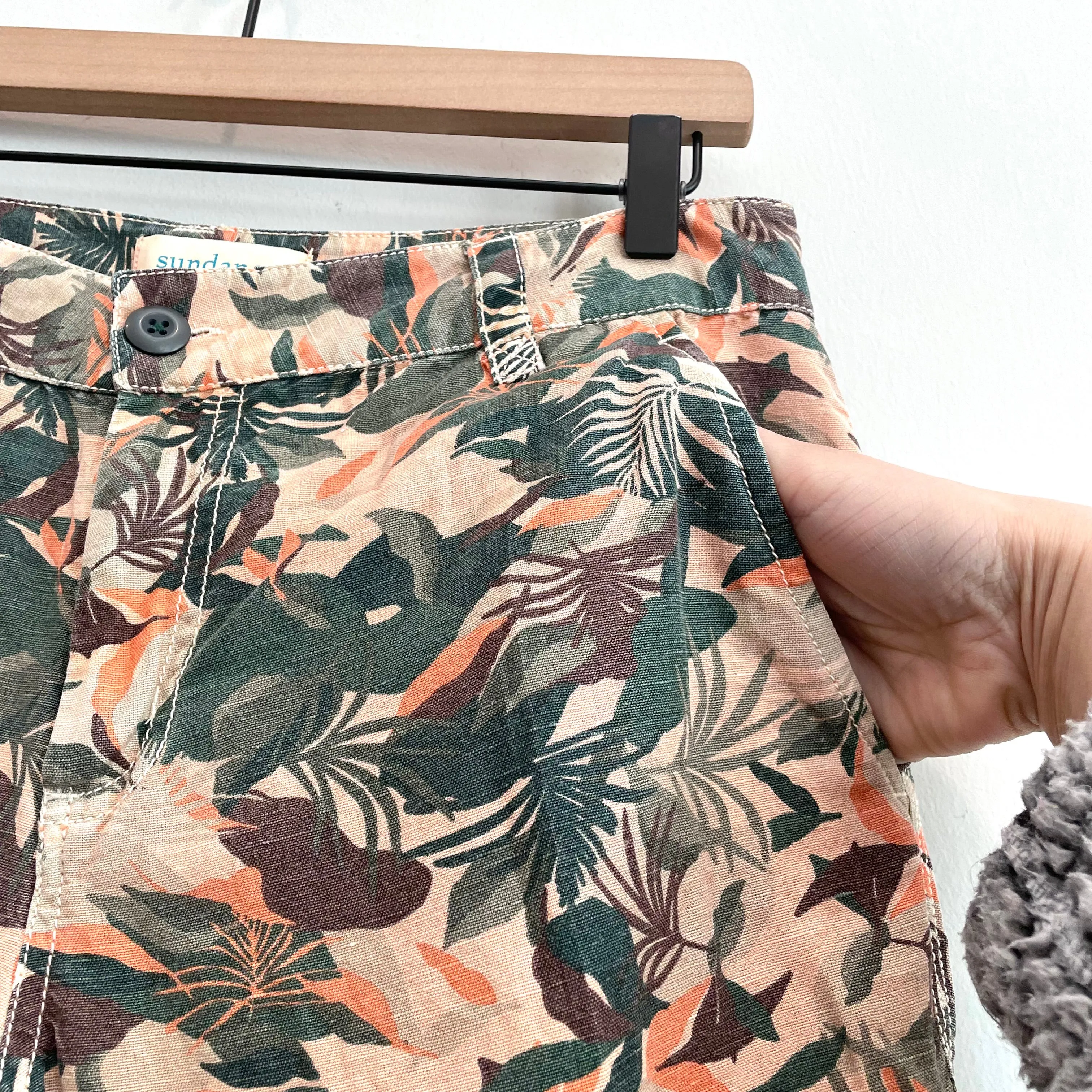 Tropical Cargo Roll Tab Pants