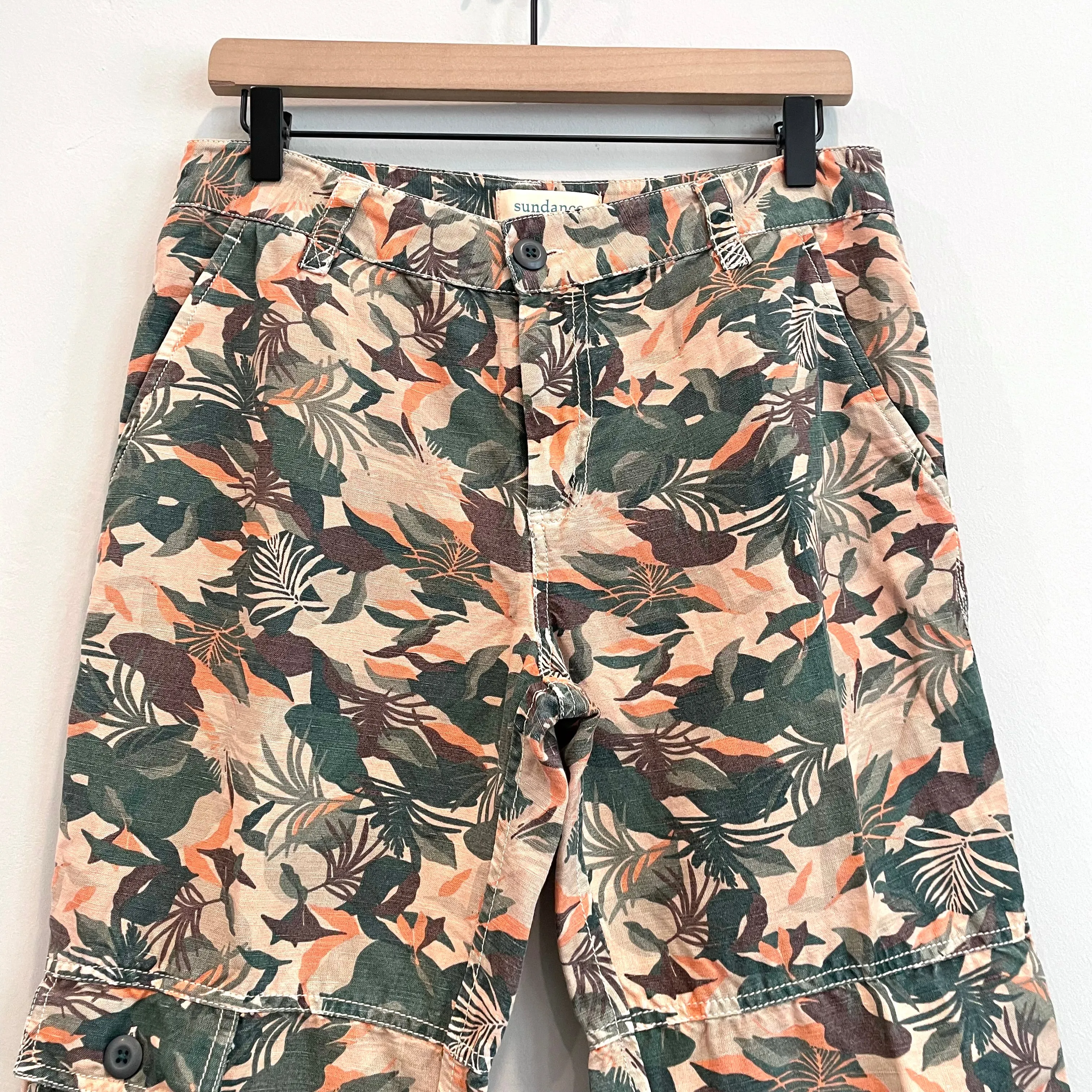 Tropical Cargo Roll Tab Pants