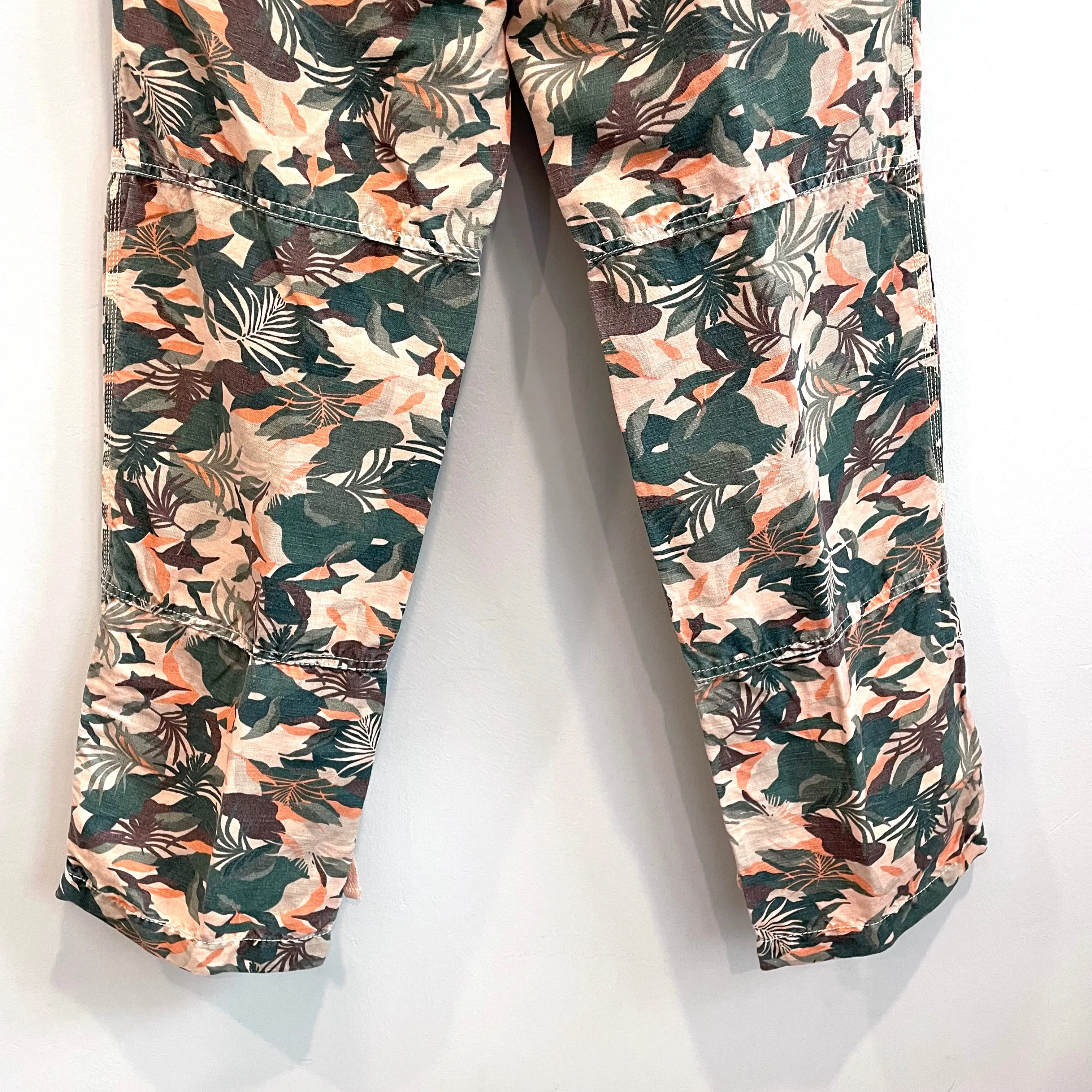 Tropical Cargo Roll Tab Pants