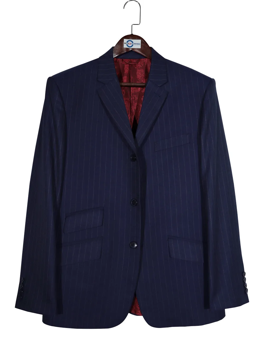 Tweed Blazer - Navy Blue Stripe Tweed Blazer