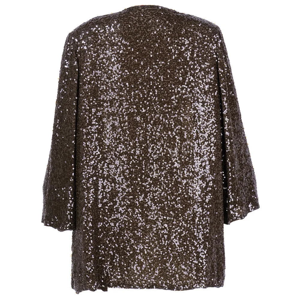 Vintage BLASS 80s Brown Sequin Evening Jacket