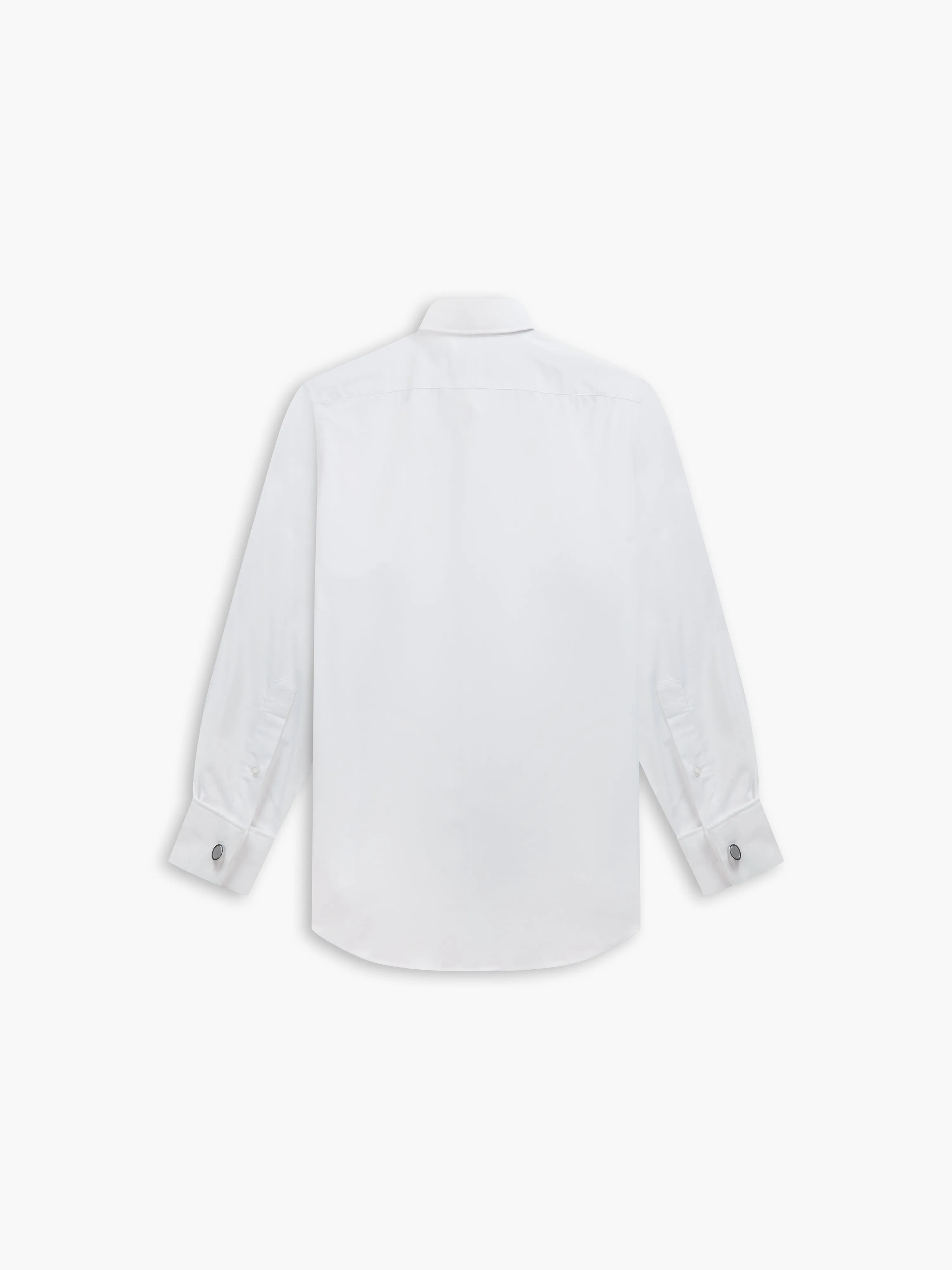 White Oxford Fitted Double Cuff Classic Collar Shirt