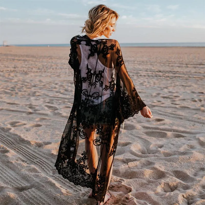 Women Summer Lace Beach Kimono Cardigan 