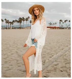 Women Summer Lace Beach Kimono Cardigan 