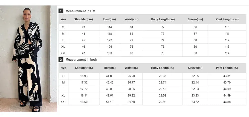Women's 2-Piece Digital Print Set: Top & Loose Pants